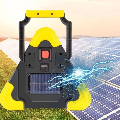 2-IN-1 Solar Emergency Triangular Roadside Warning Light Safety Emergency Breakdown Alarm Lamp Portable Flashing Light on Hand