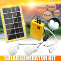 Emergency Light Kit Solar Generator 4 Heads USB Charger Cable + 2 LED Light Bulb for Outdoor Camping Solar Light